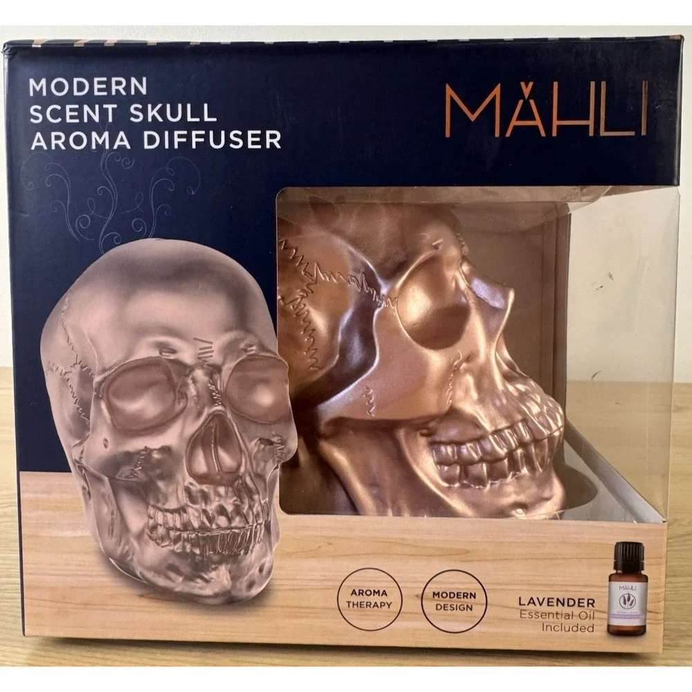 Mahli Spooky Skull Aroma Diffuser LED Oil Pad Halloween Open Box Complete